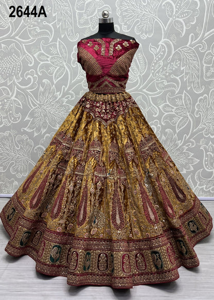 2644 Anjani Art Velvet Bridal Lehenga Choli