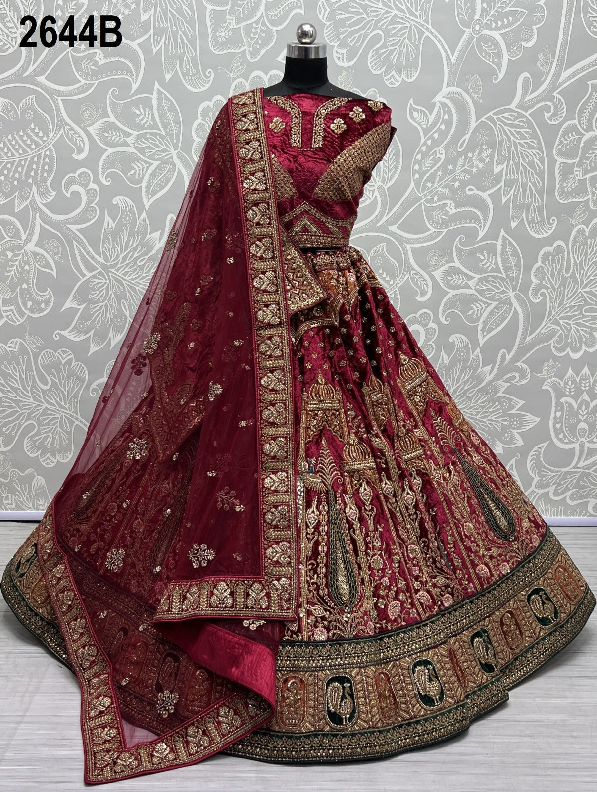2644 Anjani Art Velvet Bridal Lehenga Choli