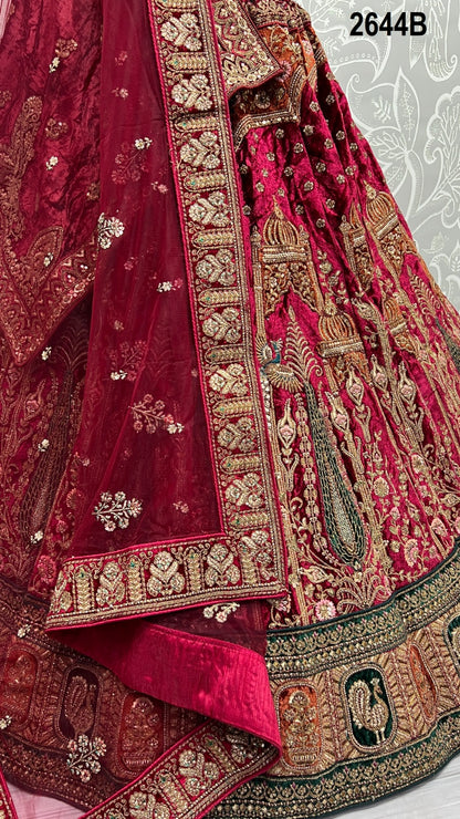 2644 Anjani Art Velvet Bridal Lehenga Choli