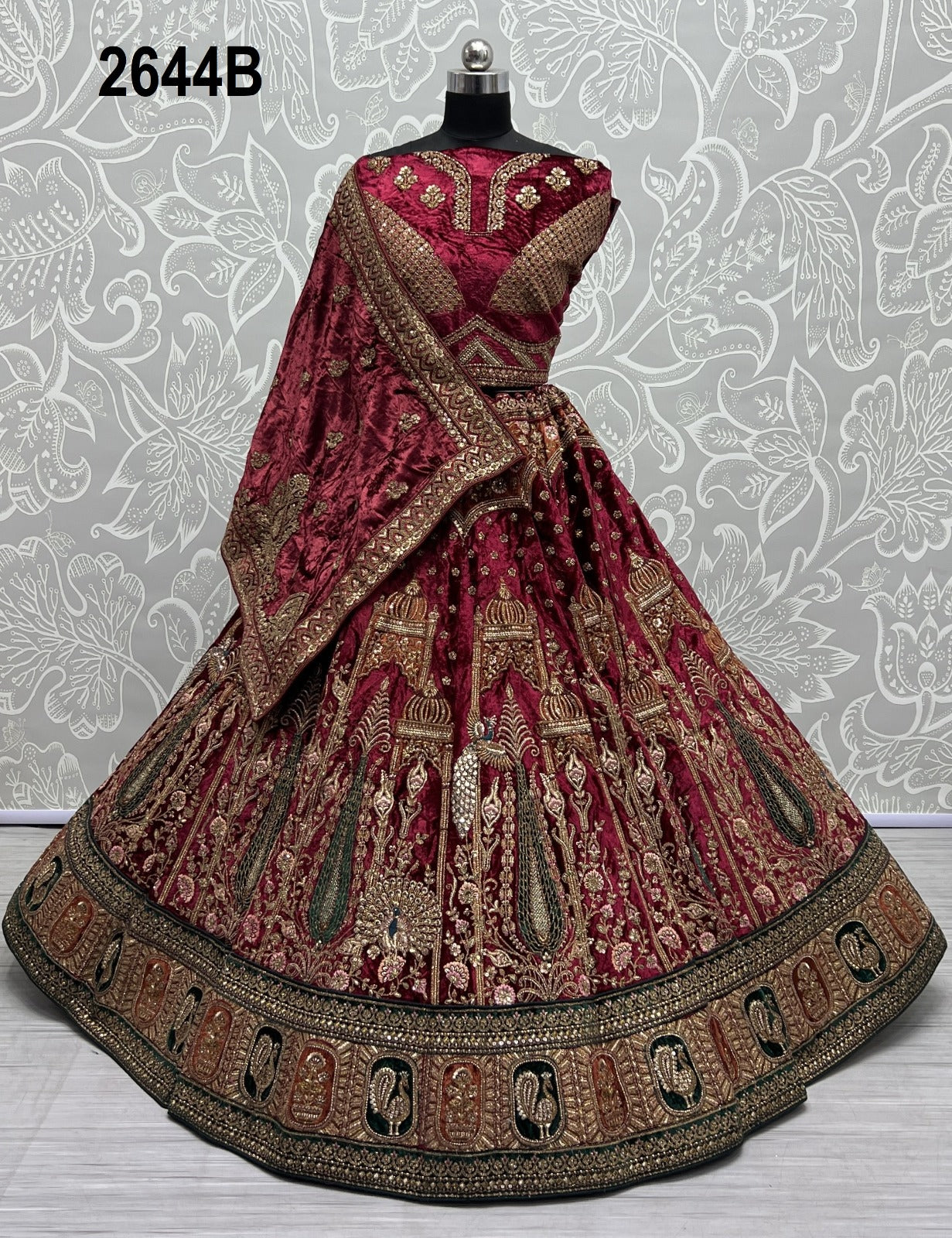 2644 Anjani Art Velvet Bridal Lehenga Choli