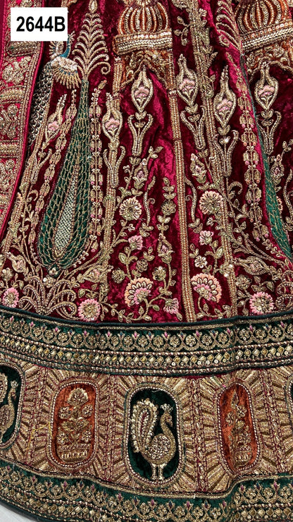 2644 Anjani Art Velvet Bridal Lehenga Choli