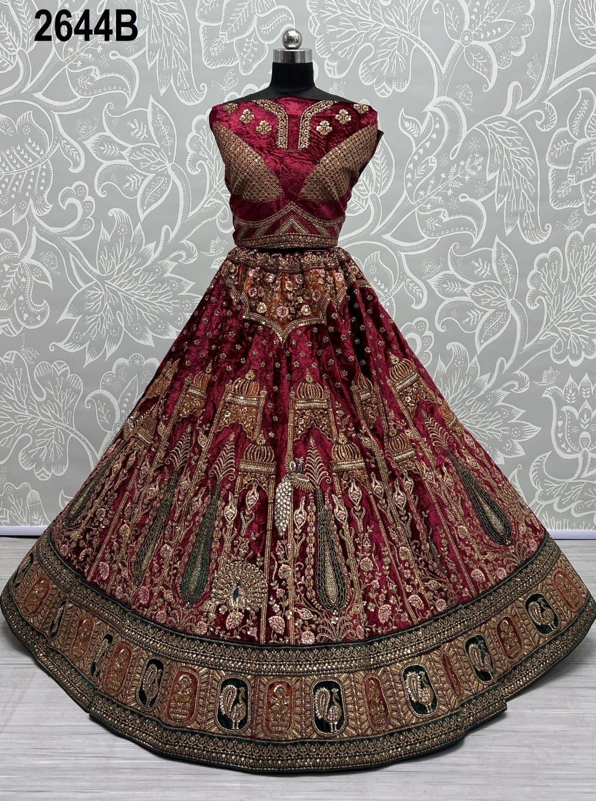 2644 Anjani Art Velvet Bridal Lehenga Choli