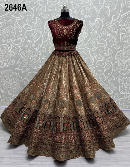 2646 Anjani Art Velvet Bridal Lehenga Choli