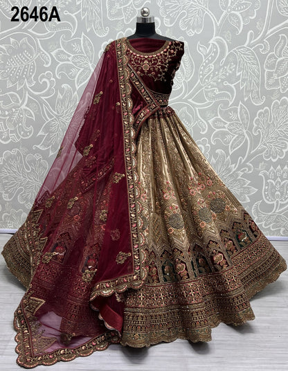 2646 Anjani Art Velvet Bridal Lehenga Choli