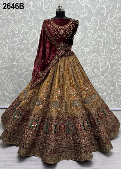 2646 Anjani Art Velvet Bridal Lehenga Choli