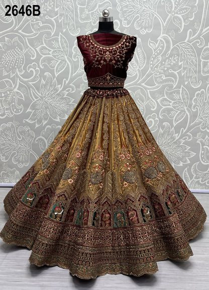 2646 Anjani Art Velvet Bridal Lehenga Choli