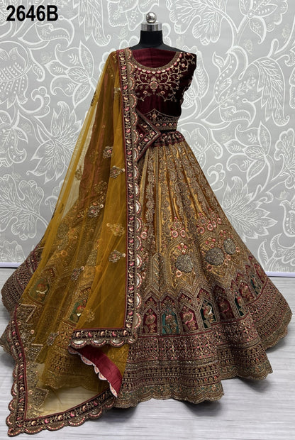 2646 Anjani Art Velvet Bridal Lehenga Choli
