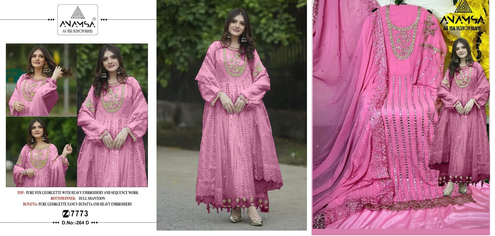 264 Anamsa Fox Georgette Pakistani Salwar Suits