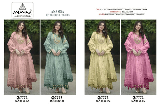 264 Anamsa Fox Georgette Pakistani Salwar Suits
