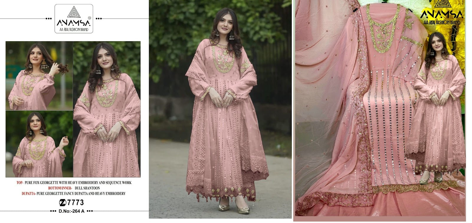 264 Anamsa Fox Georgette Pakistani Salwar Suits