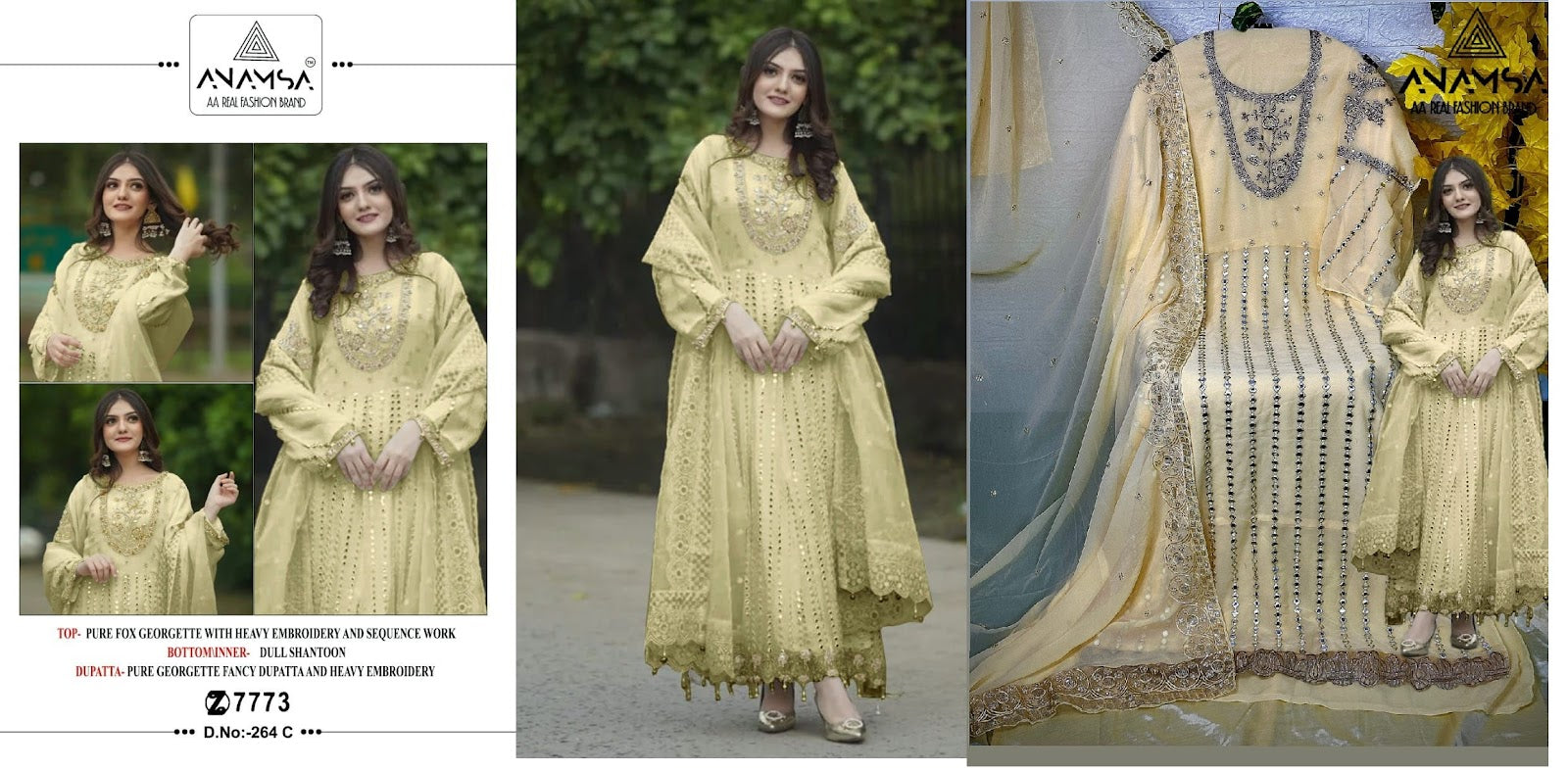 264 Anamsa Fox Georgette Pakistani Salwar Suits