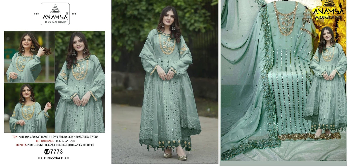 264 Anamsa Fox Georgette Pakistani Salwar Suits