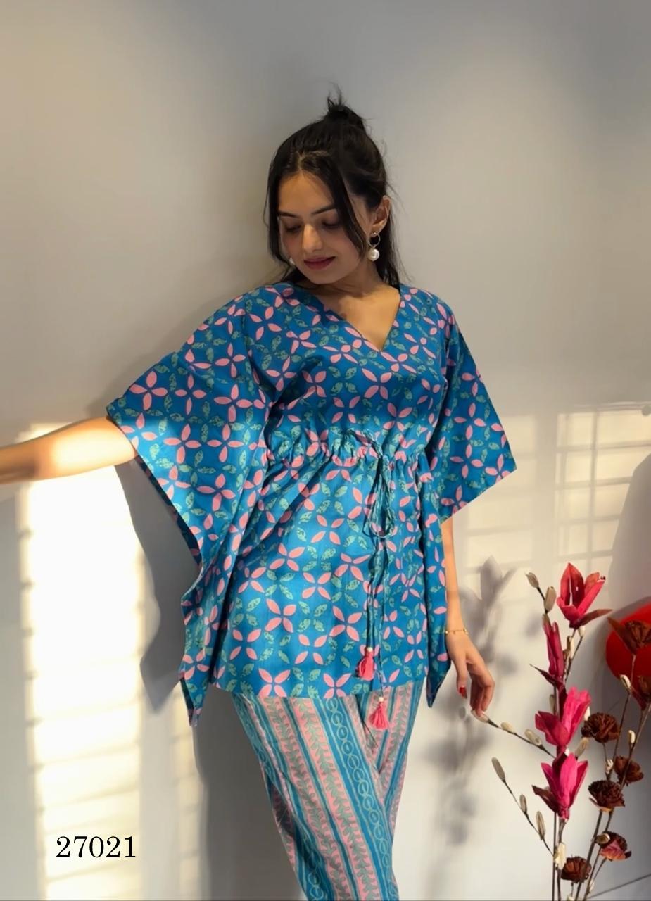 27021 Indira Cambric Kaftan Pant Set