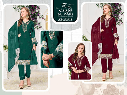 272715 Al Zain Fox Georgette Pakistani Readymade Suits