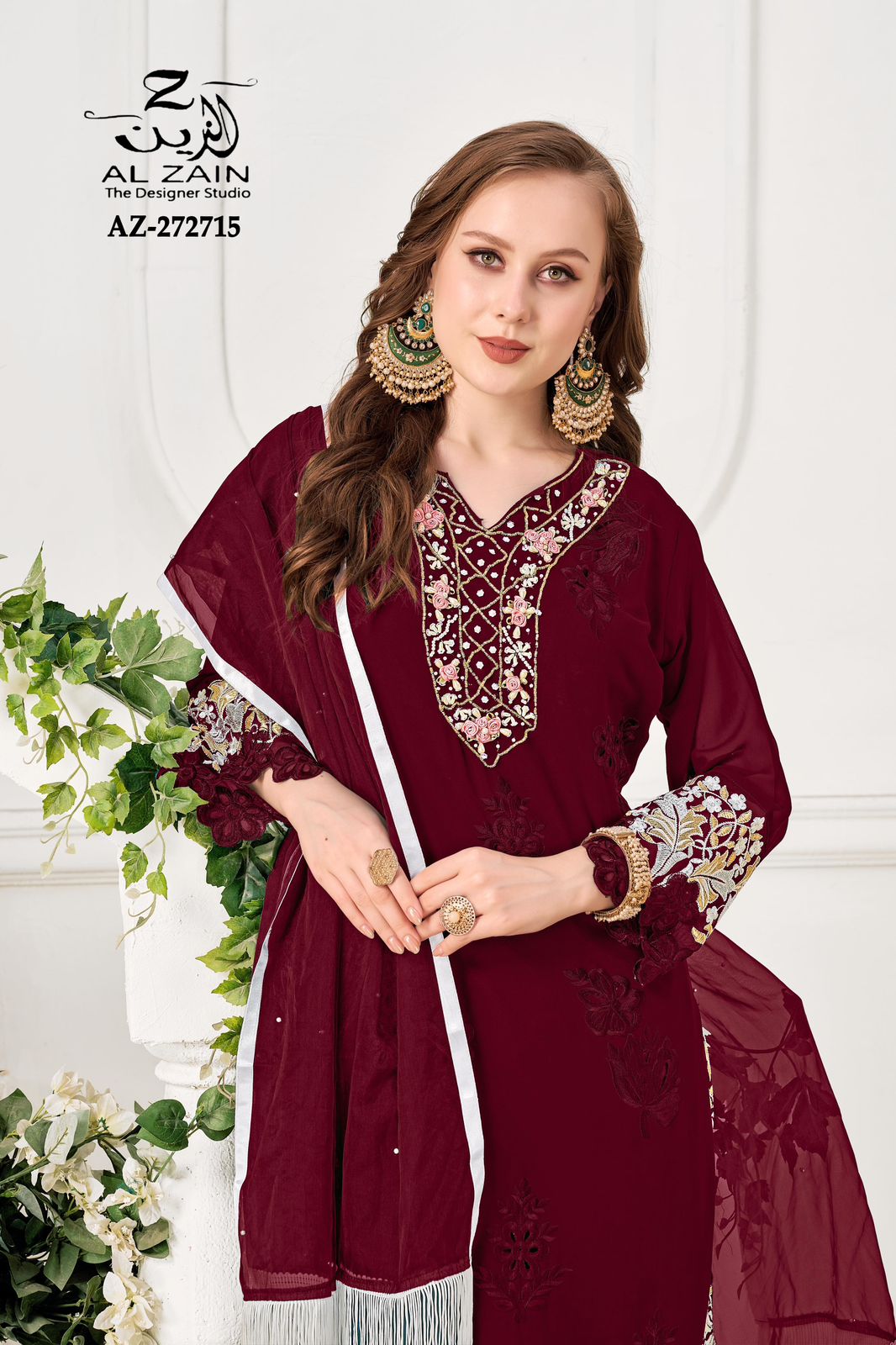 272715 Al Zain Fox Georgette Pakistani Readymade Suits