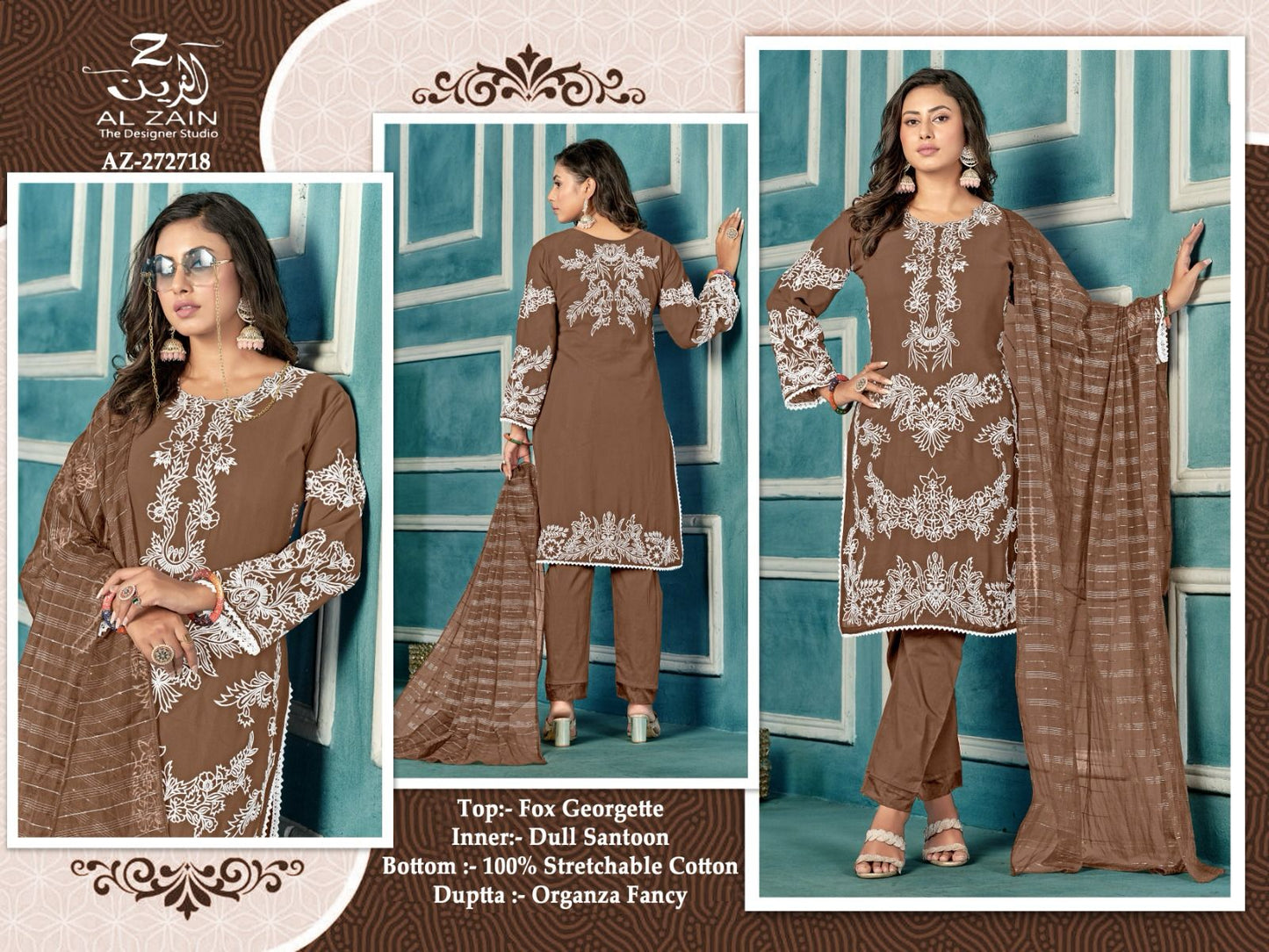 272718-New Al Zain Fox Georgette Pakistani Readymade Suits