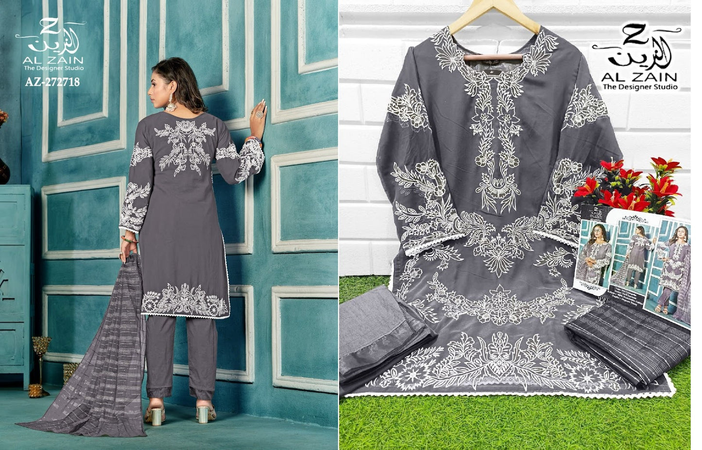 272718-New Al Zain Fox Georgette Pakistani Readymade Suits
