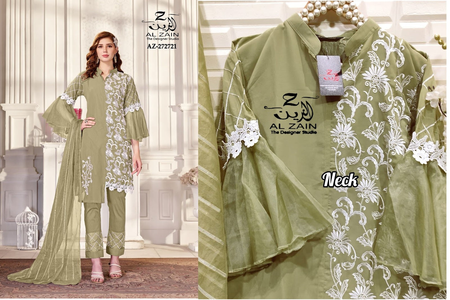 272721 Al Zain Fox Georgette Pakistani Readymade Suits