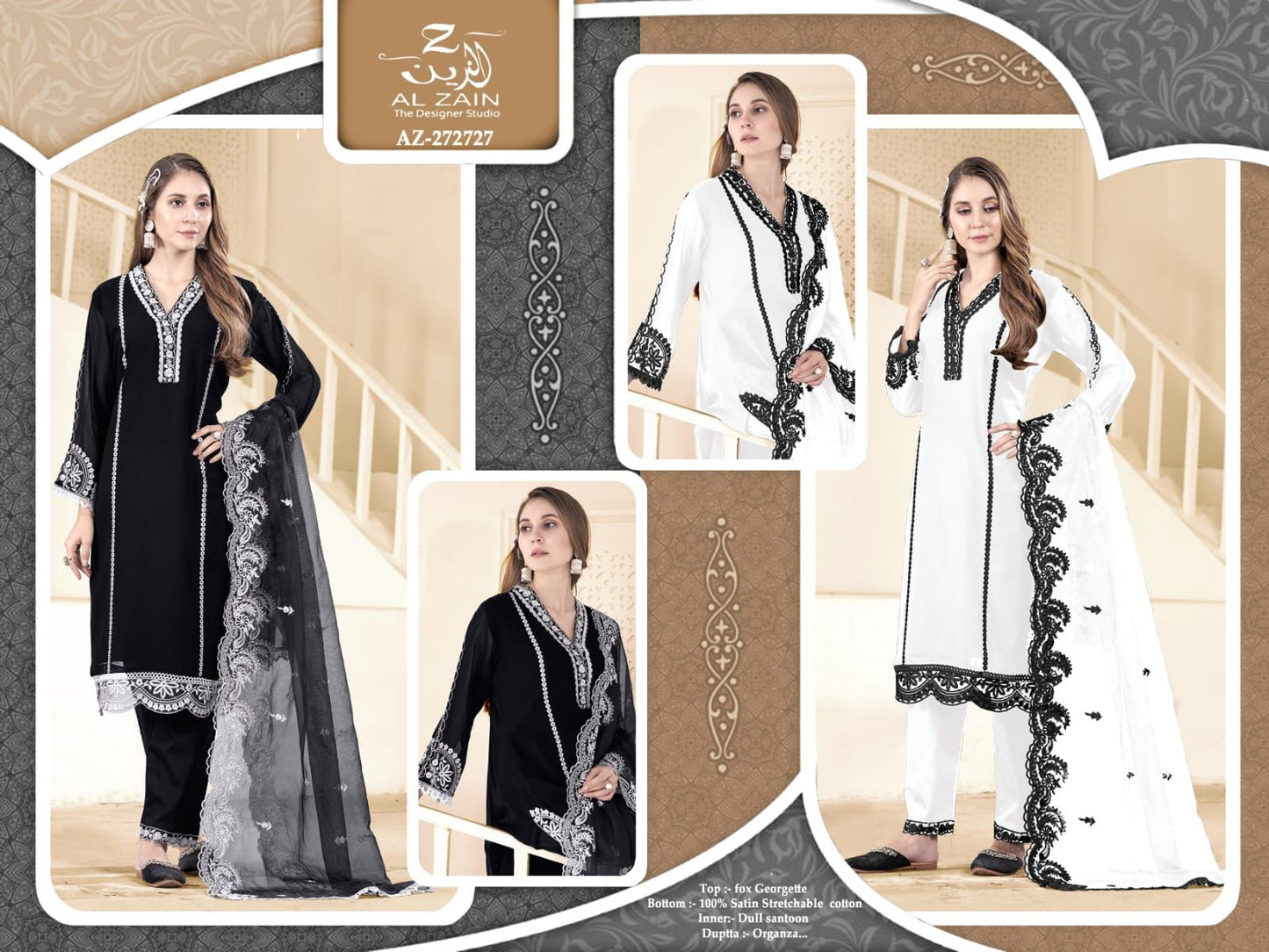 272727-Eid Al Zain Fox Georgette Pakistani Readymade Suits