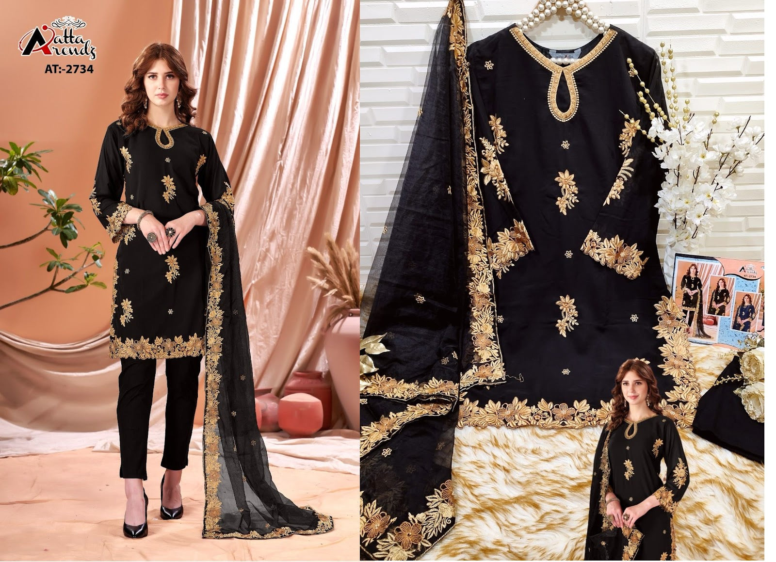 2734 Atta Trendz Georgette Pakistani Readymade Suits
