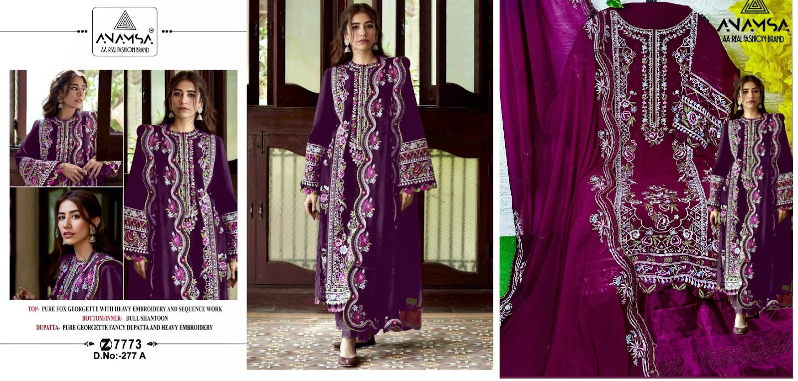 277 Anamsa Fox Georgette Pakistani Salwar Suits