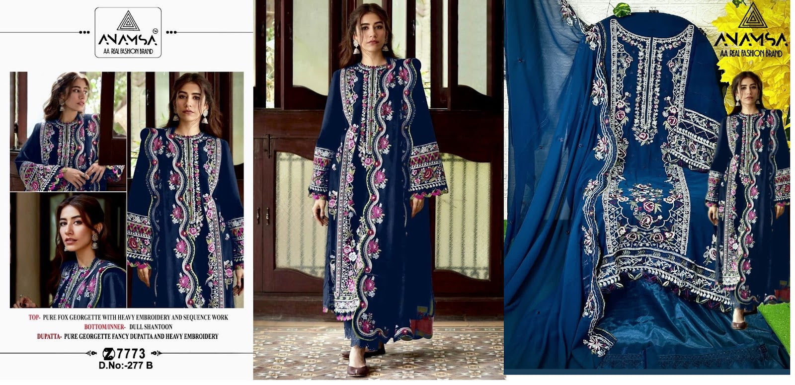277 Anamsa Fox Georgette Pakistani Salwar Suits