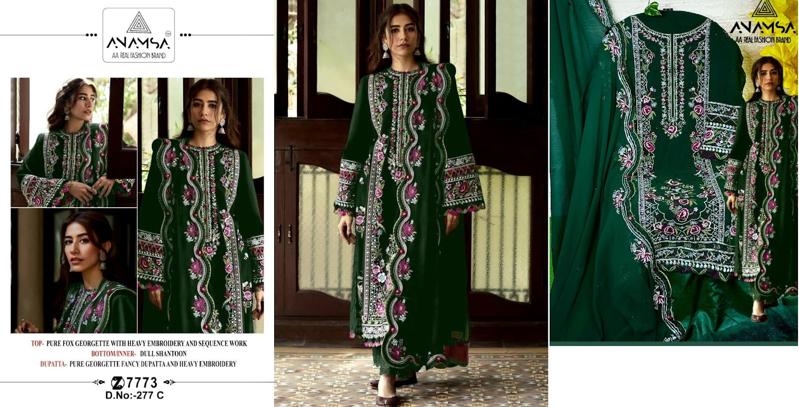 277 Anamsa Fox Georgette Pakistani Salwar Suits