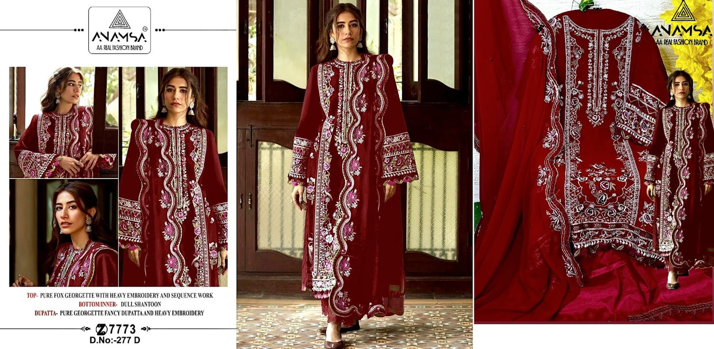 277 Anamsa Fox Georgette Pakistani Salwar Suits
