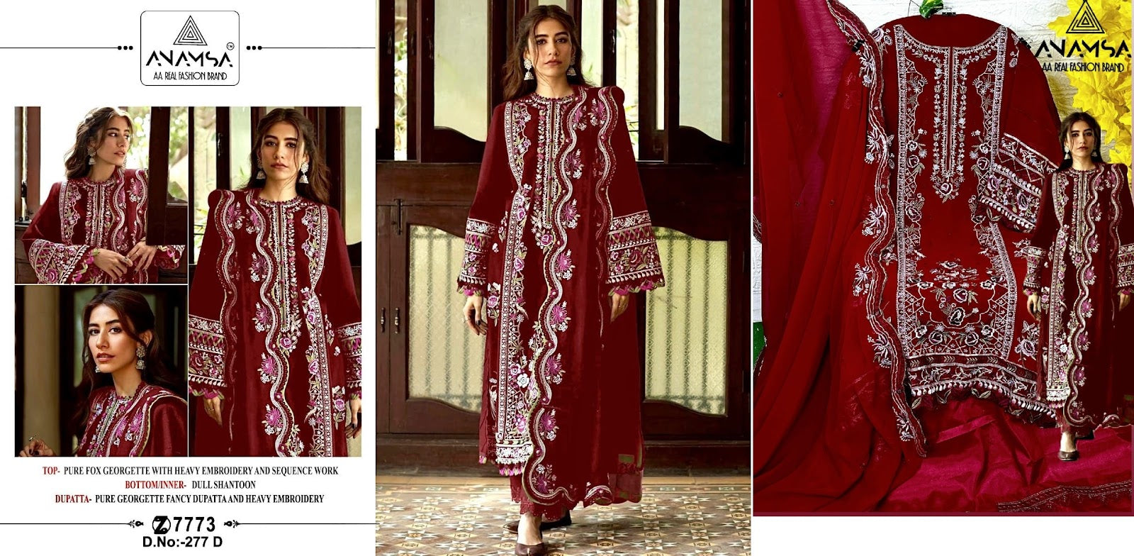 277 Anamsa Fox Georgette Pakistani Salwar Suits