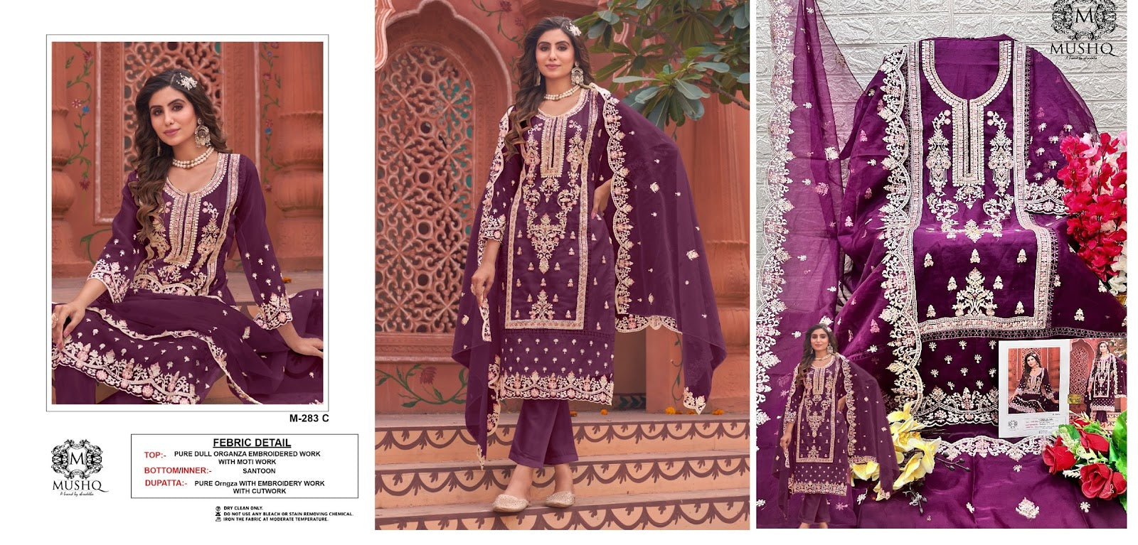 283 Mushq Organza Pakistani Salwar Suits