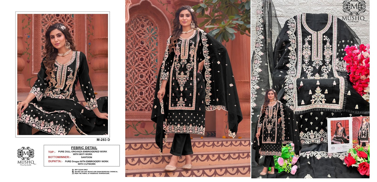 283 Mushq Organza Pakistani Salwar Suits