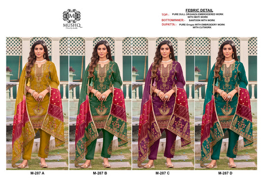 287 Mushq Organza Pakistani Salwar Suits