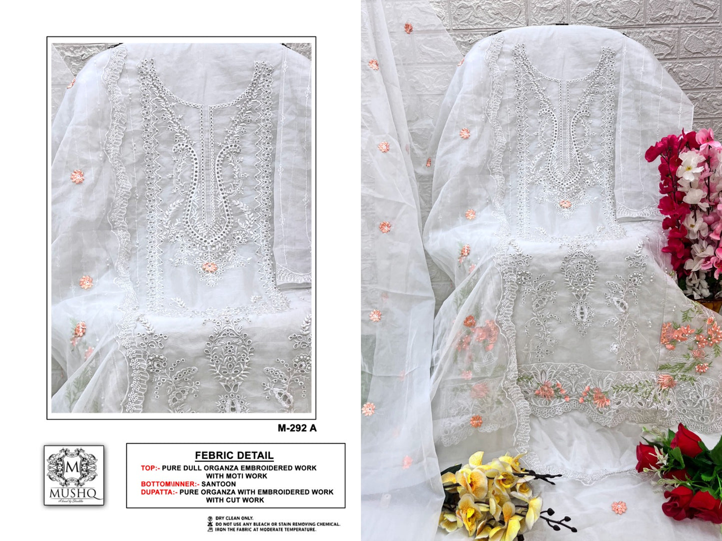 292 Mushq Organza Pakistani Salwar Suits