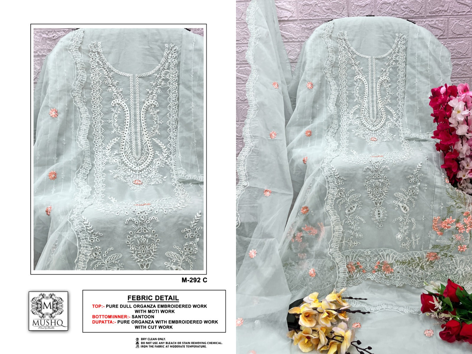 292 Mushq Organza Pakistani Salwar Suits