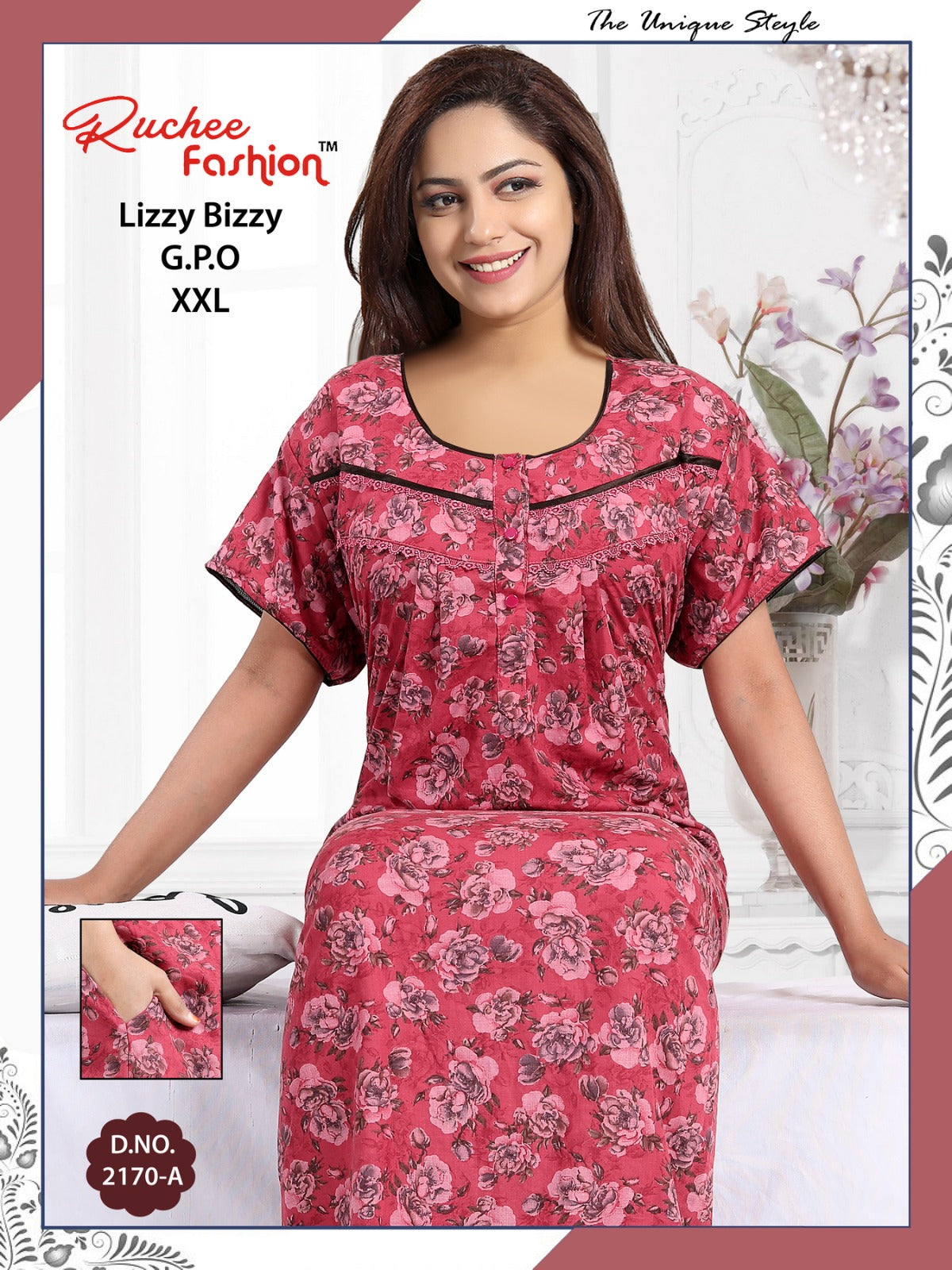 2Xl-2201 Ruchee Fashion Night Gowns