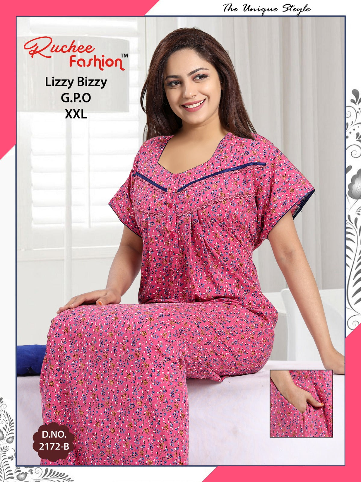 2Xl-2201 Ruchee Fashion Night Gowns
