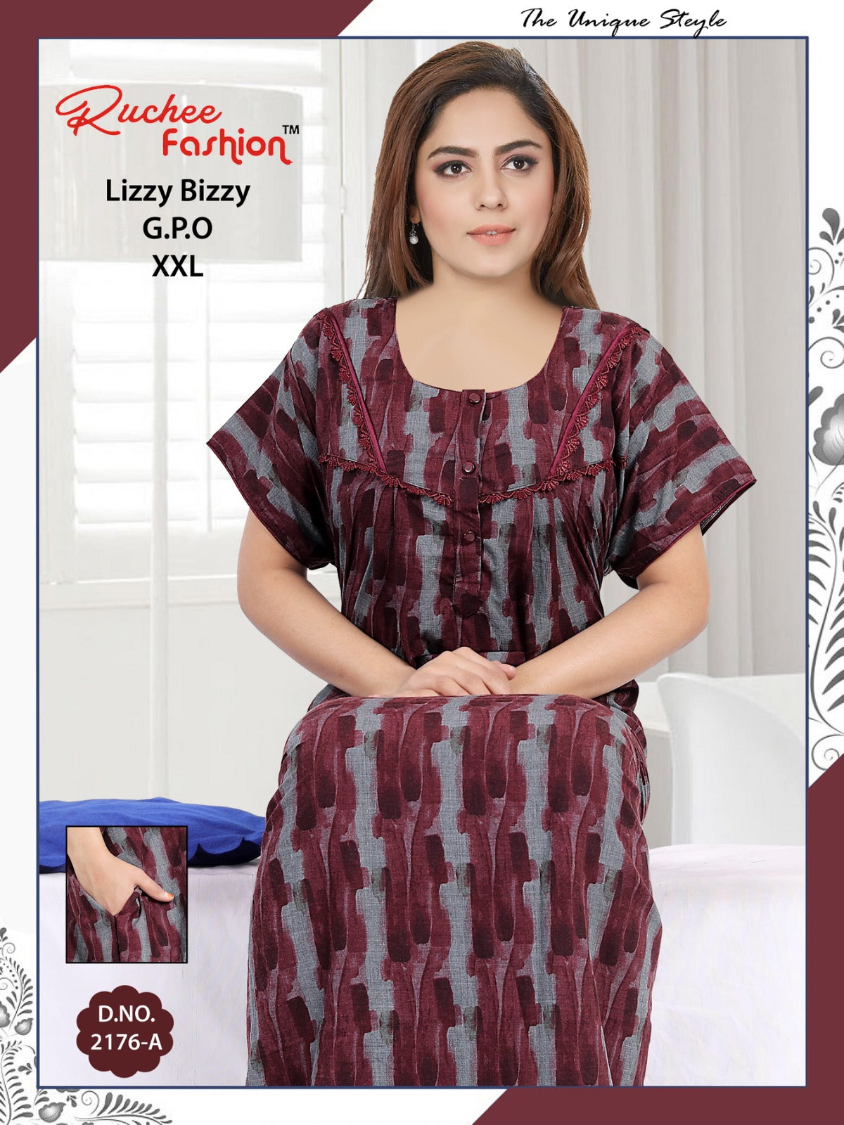 2Xl-2201 Ruchee Fashion Night Gowns