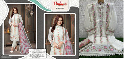3-Black-White Gulnaz Georgette Pakistani Readymade Suits