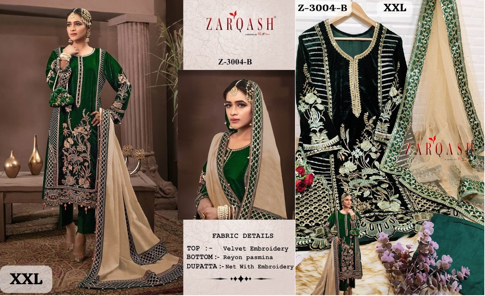 3004 Zarqash Readymade Velvet Suits