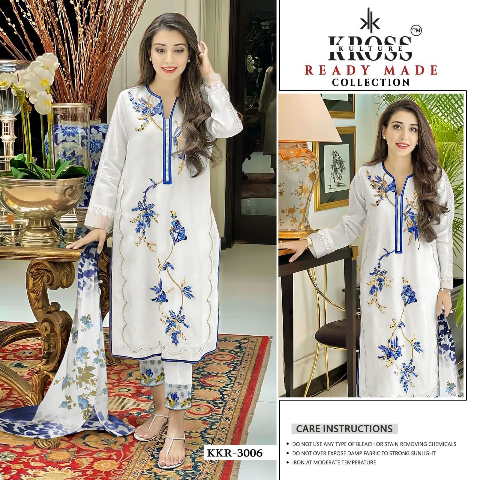 3006 Kross Kulture Georgette Pakistani Readymade Suits