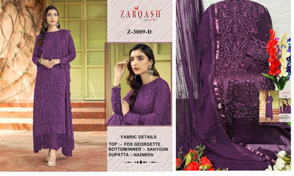 3009 Colours Zarqash Georgette Pakistani Salwar Suits