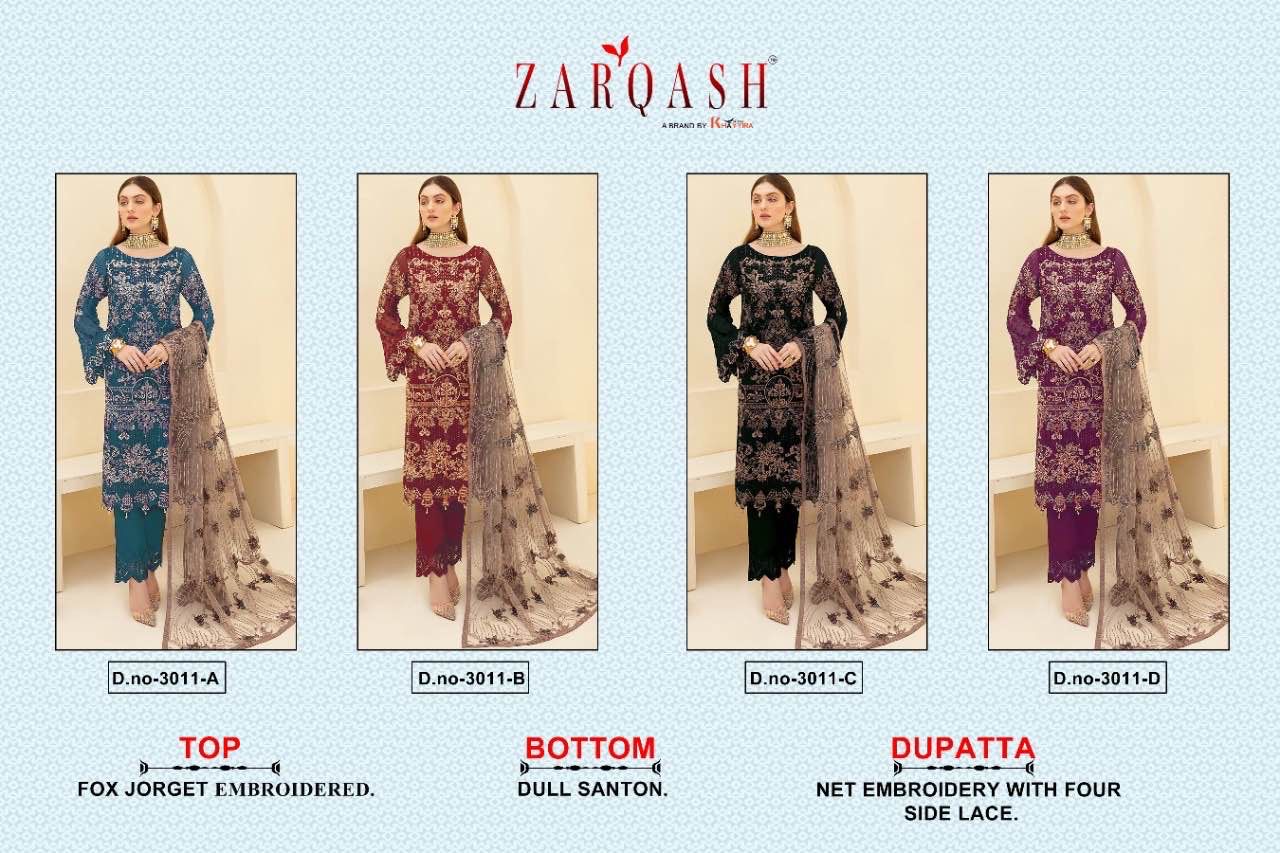 3011 Zarqash Pakistani Salwar Suits