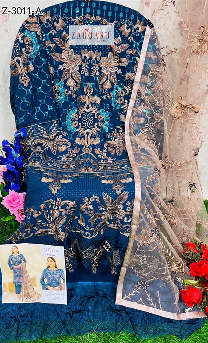 3011 ज़रक़श पाकिस्तानी सलवार सूट