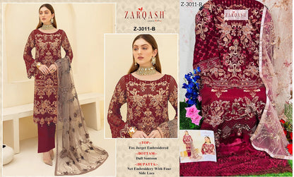 3011 ज़रक़श पाकिस्तानी सलवार सूट