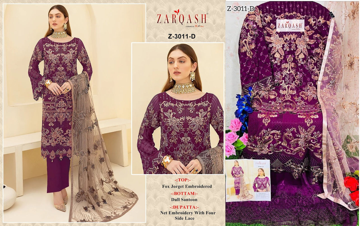 3011 Zarqash Pakistani Salwar Suits