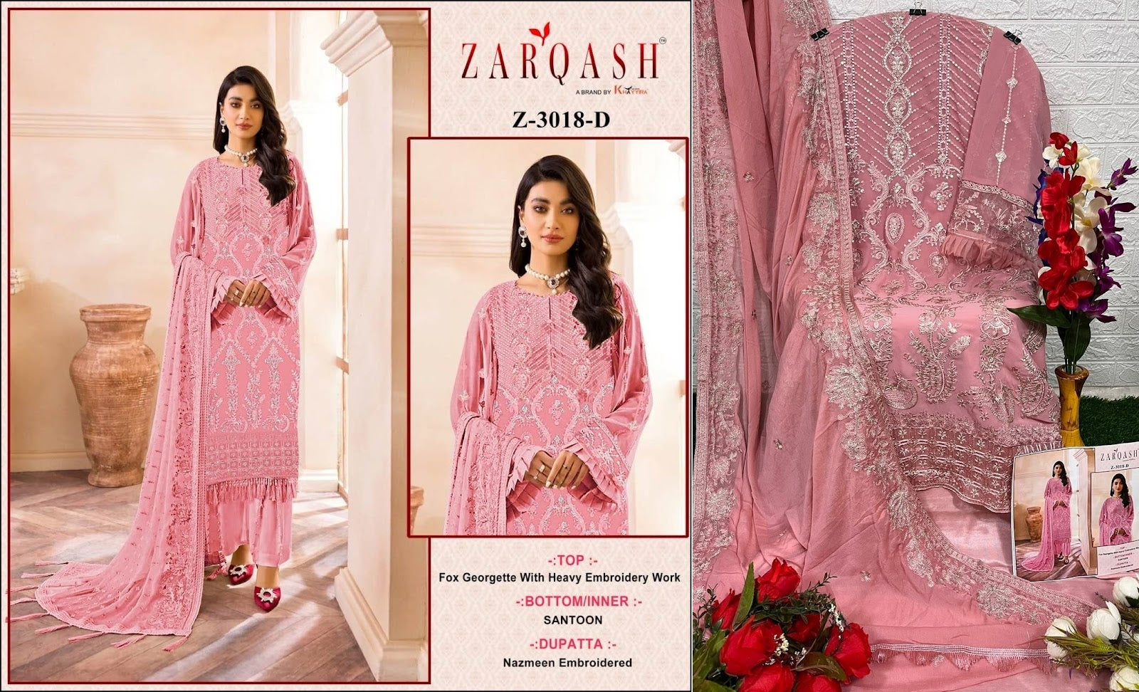 3018 Zarqash Georgette Pakistani Salwar Suits