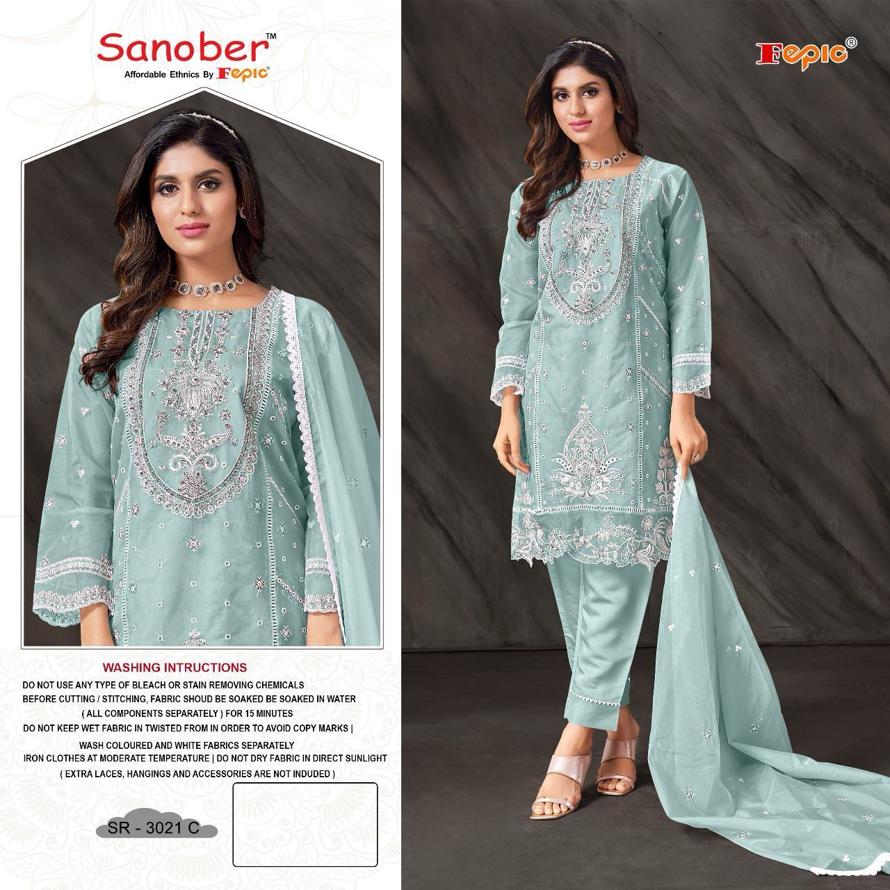 3021-Sanober Fepic Organza Pakistani Readymade Suits