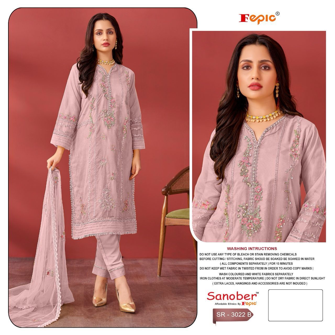 3022-Sanober Fepic Organza Pakistani Readymade Suits