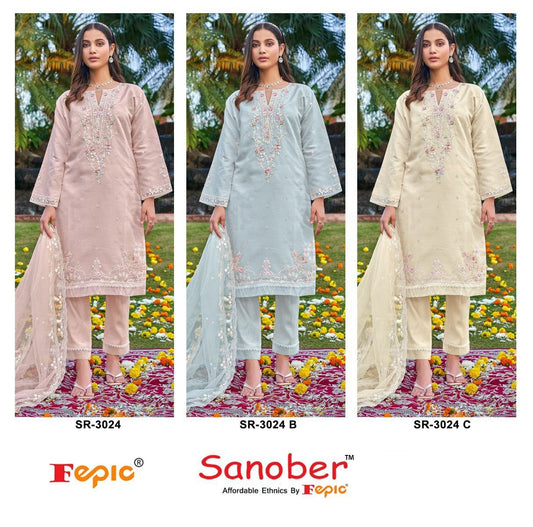 3024-Sanober Fepic Organza Pakistani Readymade Suits