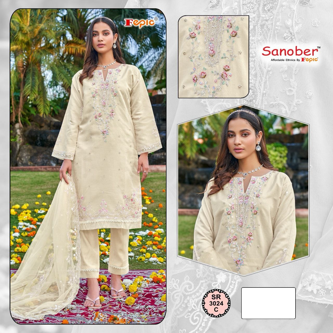 3024-Sanober Fepic Organza Pakistani Readymade Suits
